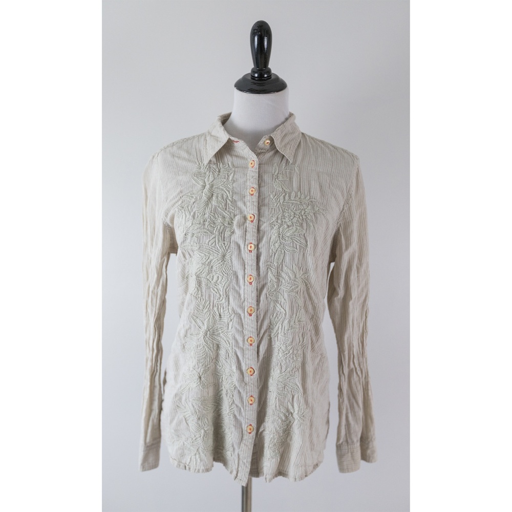 3J Workshop Johnny Was Button Down Long Sleeve Top